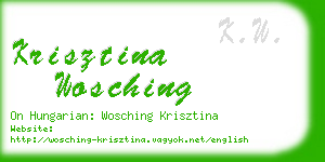 krisztina wosching business card